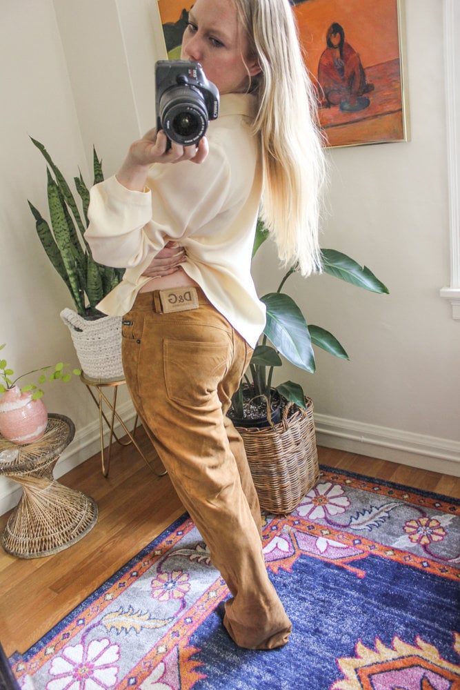 Authentic Vintage Dolce & Gabbana Suede Pants / Vintage Dolce and Gabbana / Vintage Suede Pants / Brown Suede Pants / D and G / 90's Pants