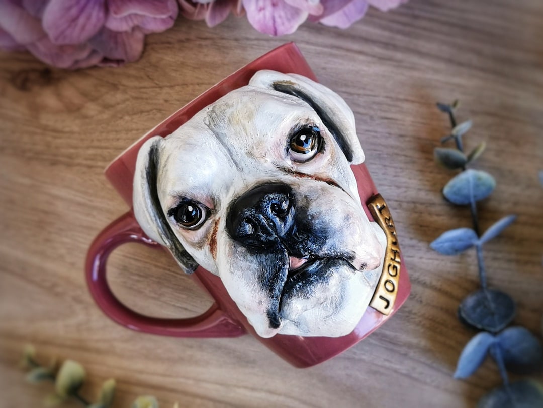 3D Dog Mug 3D Dog Portrait Custom Pet Mug Personalized Polymer Clay Dog ...