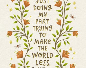 Art Print - Just Doing My Part (sweary art)