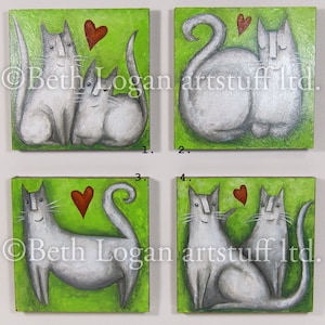 Love Cats - Small Original Acrylic Paintings