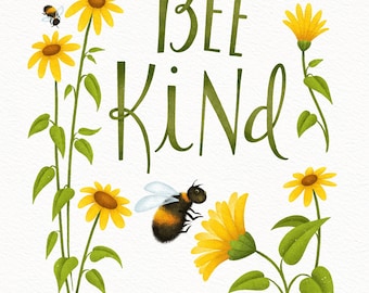 Art Print - Bee Kind for F***sake