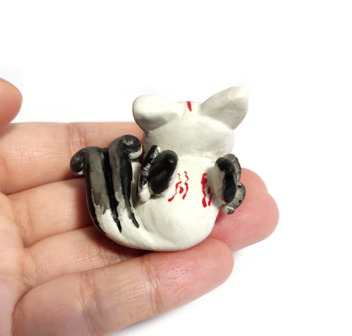 Okami Amaterasu Wolf Polymer Clay Figurine Sculpture Gaming Etsy