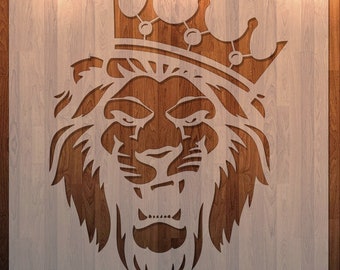 Lion, King, Crown, Stencil, Durable, Reusable *