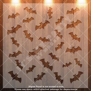 Bats Scattered, Scattered Pattern, Halloween, Cookies Clear Stencil, Durable, Reusable .007 Mil