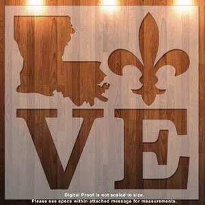 Louisiana Love, Fleur De Lis, Mard Gras, Stencil, Durable,  Reusable *