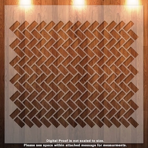 Brick Diagonal Pattern (Small) Clear Stencil, Durable, Reusable .007 Mil