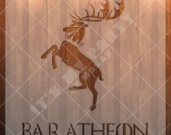 House Baratheon, GOT, Series Clear Stencil, Durable, Reusable .007 Mil