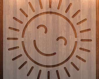 Sun, Smiling, Sunny Day, Stencil, Durable, Reusable *