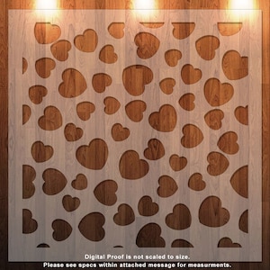 Hearts, Scattered Hearts, Cutout Hearts , Pattern, Valentines, Cookie Stencil, Durable, Reusable *