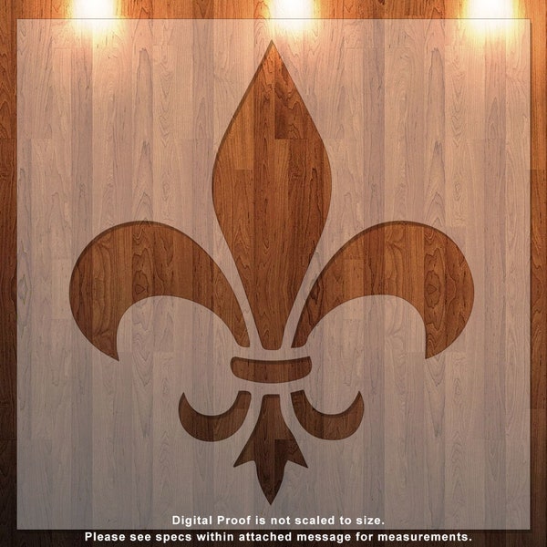 Fleur De Lis, Symbol Clear Stencil, Durable, Reusable .007 Mil