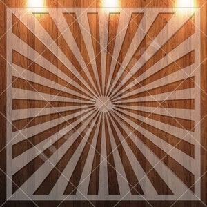 Sunburst, Rays, Pattern Clear Stencil, Durable, Reusable .007 Mil