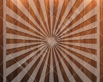 Sunburst, Rays, Pattern Clear Stencil, Durable, Reusable .007 Mil