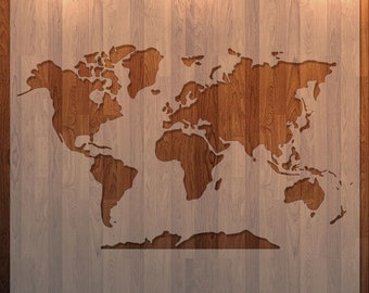 Earth, World, Map, Globe, Continents, Stencil, Durable, Reusable *