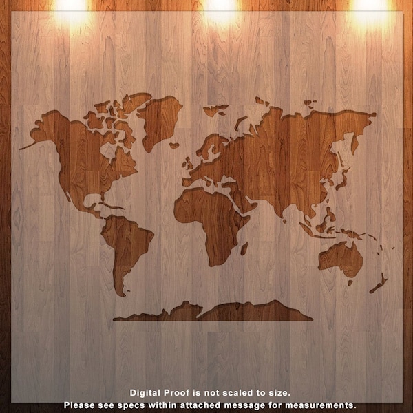 Earth, World, Map, Globe, Continents, Stencil, Durable, Reusable *