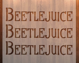 Beetle Juice, Text, Cookie, Tattoo Clear Stencil, Durable, Reusable .007 Mil