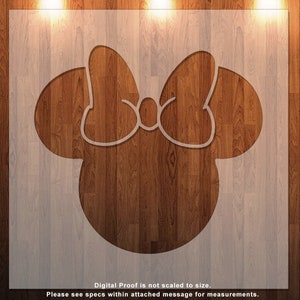 Mouse with Bow, Stencil, Durable, Reusable *