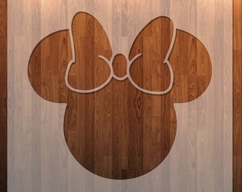 Mouse with Bow, Stencil, Durable, Reusable *