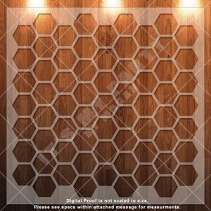 Honeycomb, Hexagon, Large, Bee, Honey Clear Stencil, Durable, Reusable .007 Mil