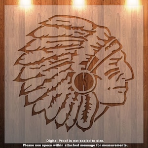 Chief, Native American, Stencil, Stencil, Durable, Reusable.