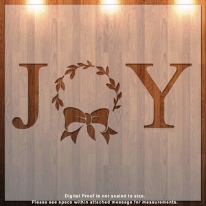 Joy, Bow, Wreath, Merry Christmas, Holiday, Season, Winter Clear Stencil, Durable, Reusable .007 Mil