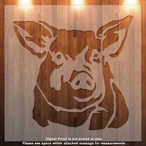 Pig, Farm Animal Clear Stencil, Durable, Reusable .007 Mil