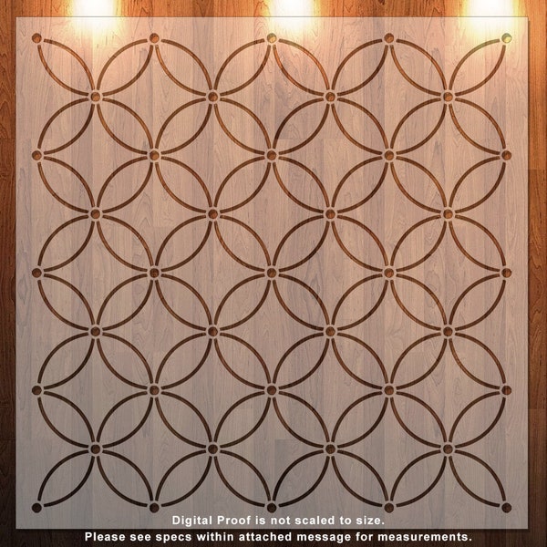 Interlocking Circle Pattern Stencil, Stencil, Durable, Reusable *