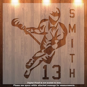 Lacrosse, Name, Number, Stencil  Durable, Reusable