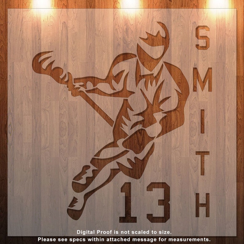 Lacrosse Name Number Stencil Durable Reusable Etsy
