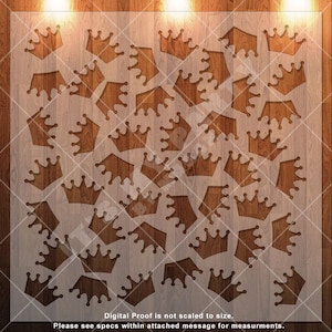 Scattered Crowns, Scattered Pattern, Crown, Tiara, Prince Crown, Princess Crown, Cookie Stencil, Durable, Reusable *
