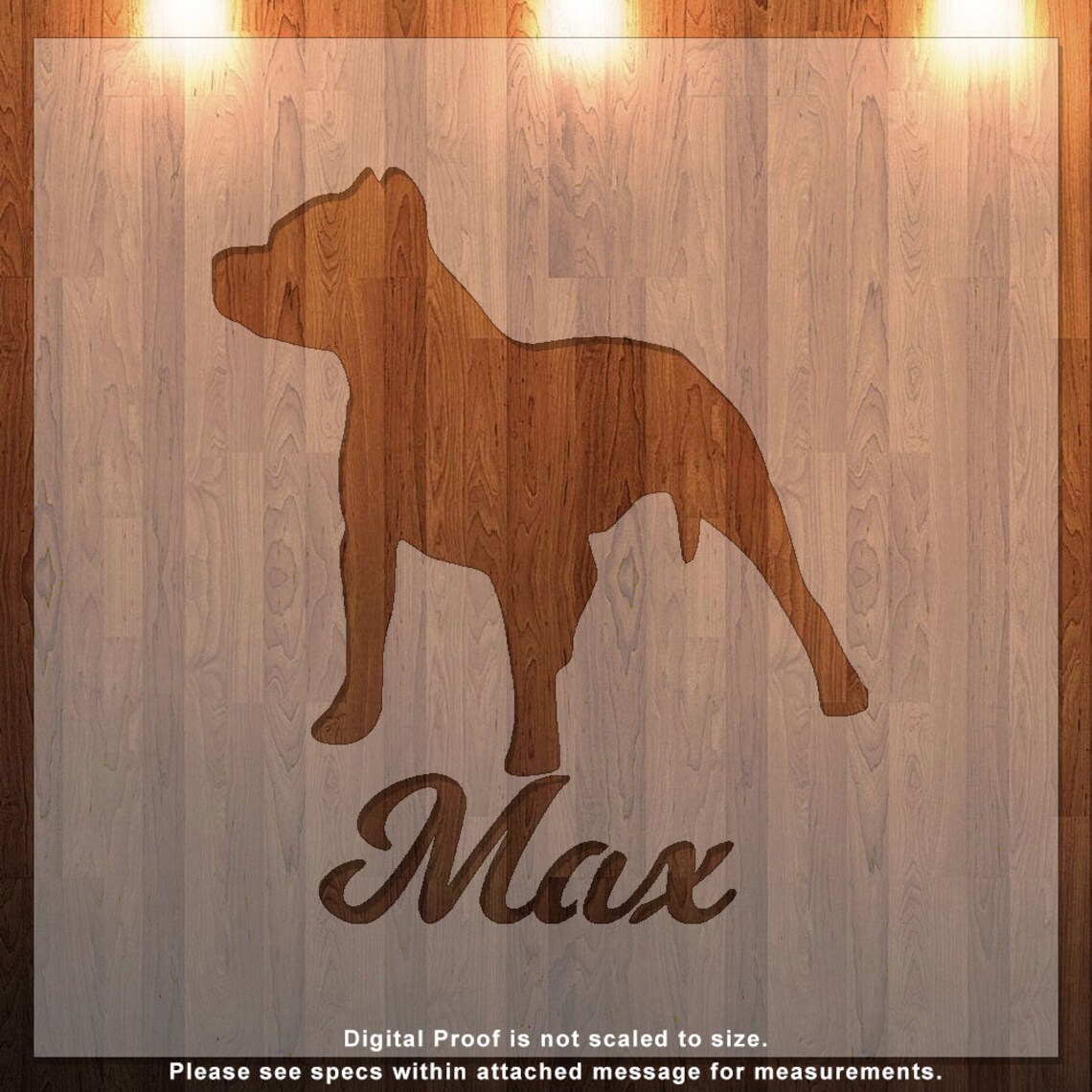 Dog Pitbull Stencil Template - Reusable Stencil For Baking/Journal/Scrapbook / Pigment/Ink Pad