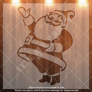 Santa, Christmas, Holiday Clear Stencil, Durable, Reusable .007 Mil