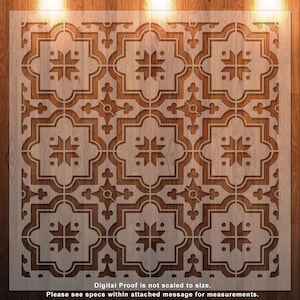 Tile, Geometric, Pattern Clear Stencil, Durable, Reusable .007 Mil