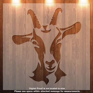 Goat, Animal, Clear Stencil, Durable, Reusable .007 Mil