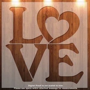 Love Heart, Heart, Valentines Day Clear Stencil, Durable, Reusable .007 Mil