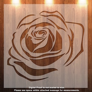 Rose, Single Rose, Flower Clear Stencil, Durable, Reusable .007 Mil