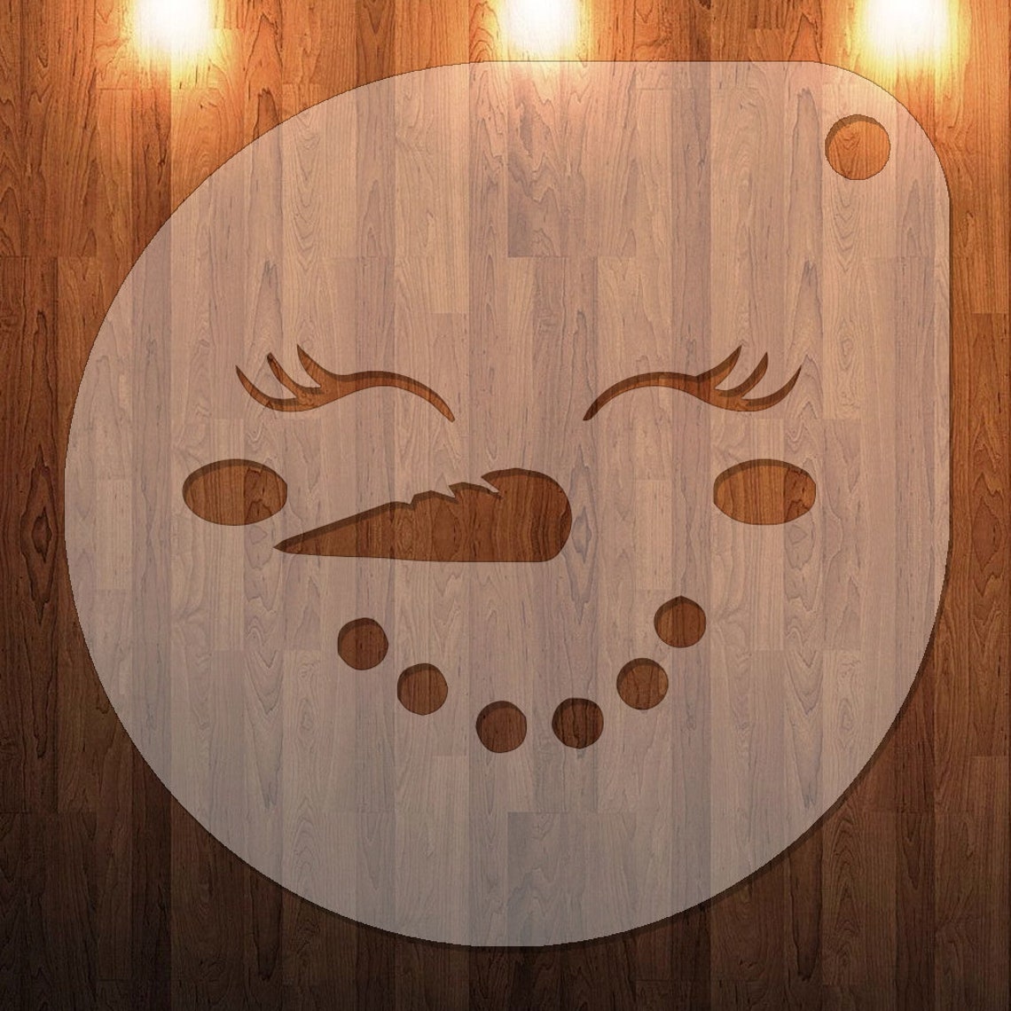 Snowman Face, Merry Christmas, Winter, Diameter Clear Stencil, Durable ...