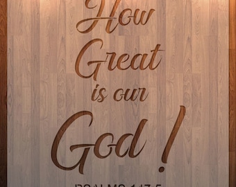 Psalms 147:5, How Great is our God, Bible, Religion Clear Stencil, Durable, Reusable .007 Mil