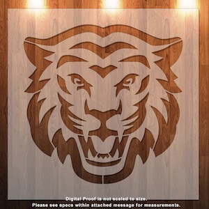 Tigers, School, Mascot, Stencil, College, School Logo,  Clear Stencil, Durable, Reusable .007 Mil
