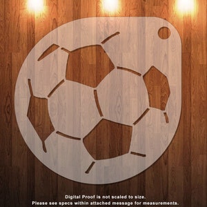 Soccer, Soccer ball, Football, Sports, Stencil, Tattoo, Face Stencil, Coffee Stencil Durable, Reusable (diameter)