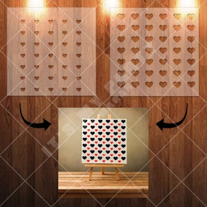 Herz | Muster | Valentinstag |  2-teilige Keksschablone | Langlebig | Wiederverwendbar