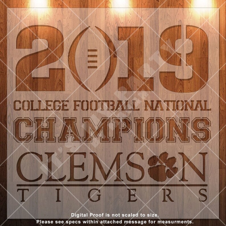 Clemson Tigers Paw Stencil College School Logo Durable Reusable