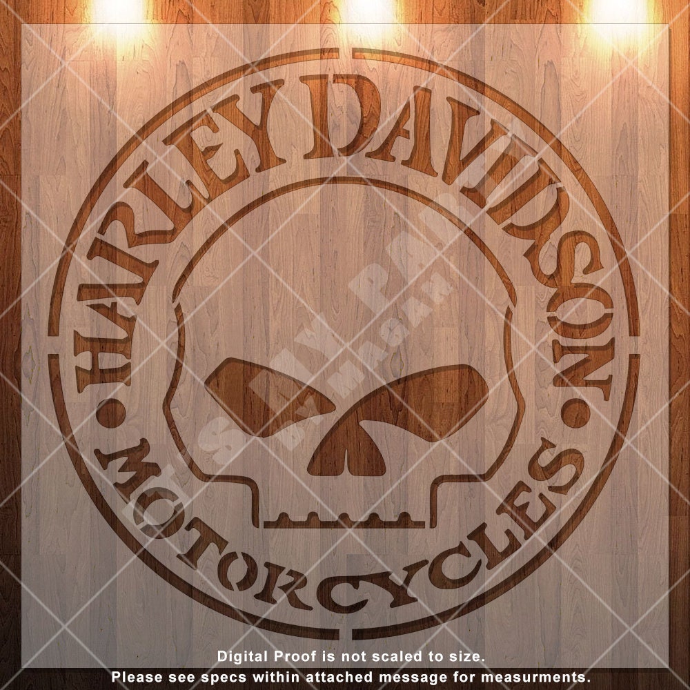 Motorcycle, Bikers, HD, Skull, Stencil, Durable, Reusable *