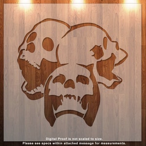 Skull Heads, Skulls, Coffee, Tattoo, Face Painting, Halloween Clear Stencil, Durable, Reusable .007 Mil