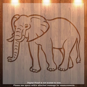 Elephant, Animal Clear Stencil, Durable, Reusable .007 Mil