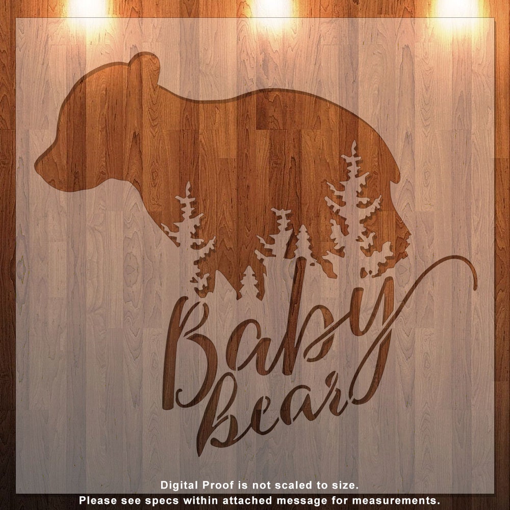 Custom Stencil Bear Wildlife Animal 5.5 x 5.5