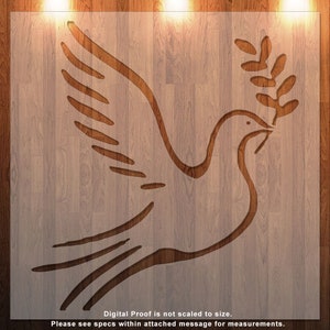 Dove Stencil, Dove Olive Branch Stencil, Symbol of Peace, Christian Peace, Stencil, Durable, Reusable *