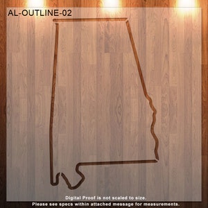 Alabama, AL, Stencil, Outline, Stencil, Durable,  Reusable *
