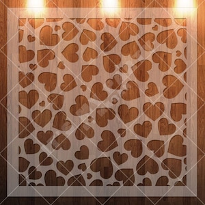 Scattered Herzen, Herzen, Liebe, Muster, Valentines, Schablone, Cookie Schablone, langlebig | Wiederverwendbar
