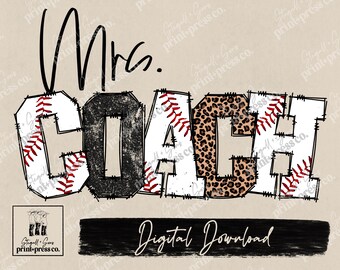 Mrs. Baseball Coach | dtf design download | sublimation design | t-ball | baseball | coach | wife | png sublimation files