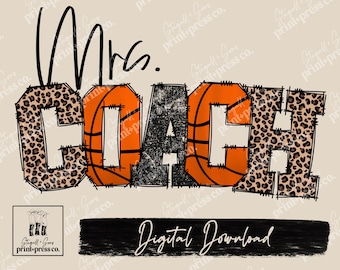 Mrs. COACH BASKETBALL PNG | sublimation design download | sublimation design | coach | basketball | wife | png sublimation files